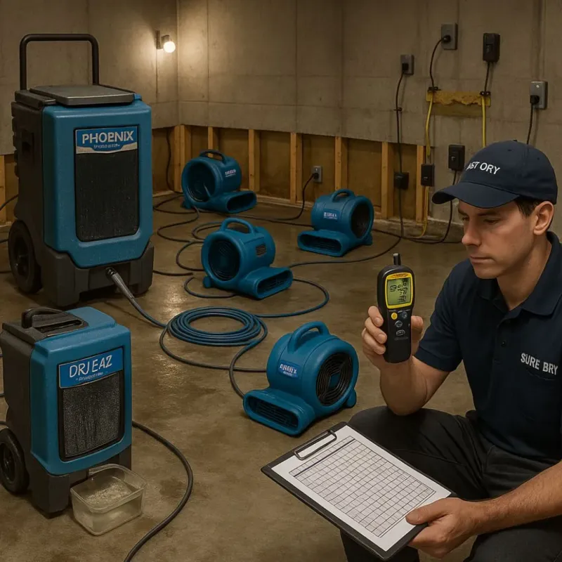 Structural Drying and Dehumidification process in Bellwood, IL